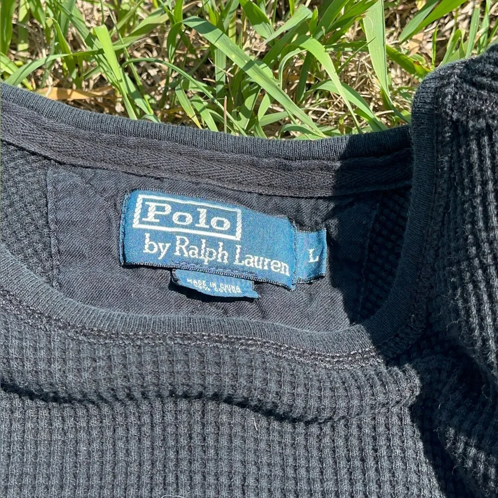 Polo Ralph Lauren Black Graphic Sweater womens large with antique vintage design - Picture 4 of 5